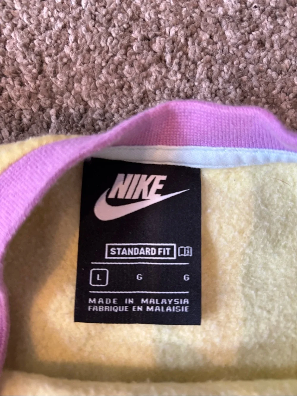 Nike Kids Yellow, Lavender & White Colorblock Crewneck Sweatshirt